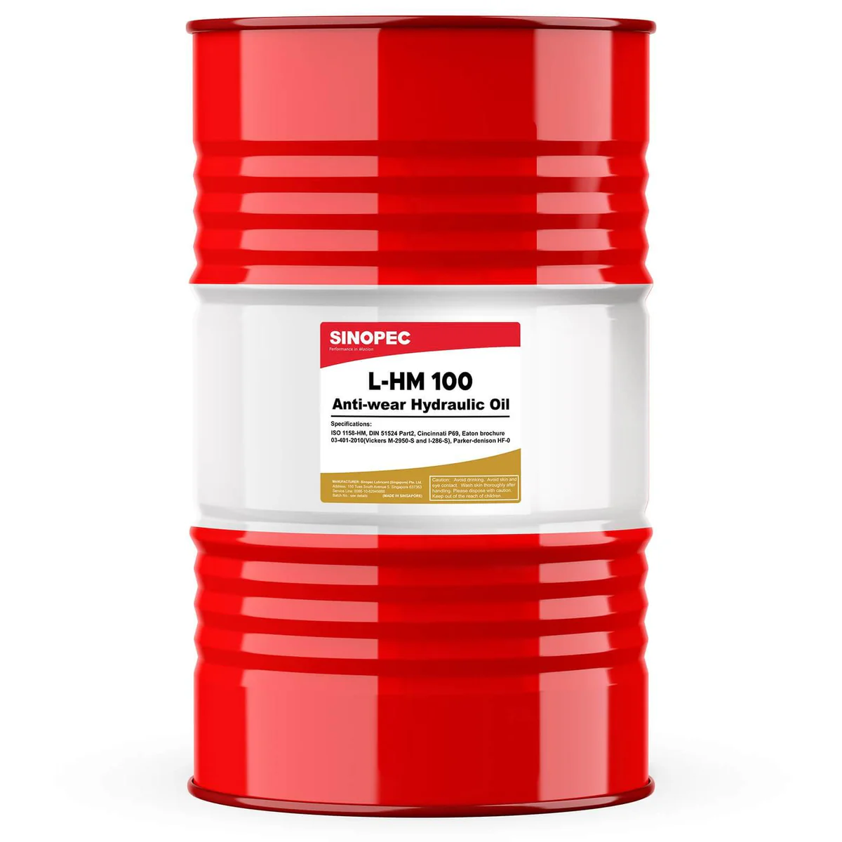 SINOPEC L-HM 100 Anti-Wear Hydraulic Oil 200L