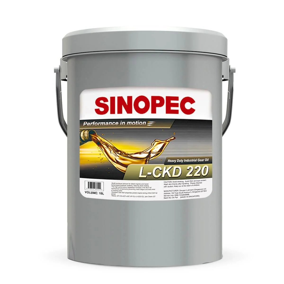 SINOPEC L-CKD 220 Heavy Duty Industrial Gear Oil 18L